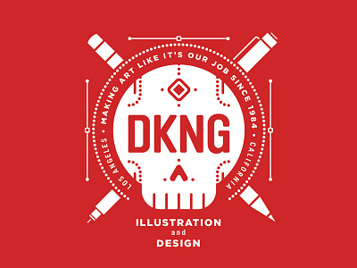 New DKNG Shirt bezier dan kuhlken design dkng illustration micron nathan goldman nodes pen pencil shirt skull type typography vector