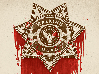 The Walking Dead Comes Alive at PaleyFest 2013 badge blood dan kuhlken dead dkng eagle nathan goldman poster screenprint silkscreen vector walking dead zombie