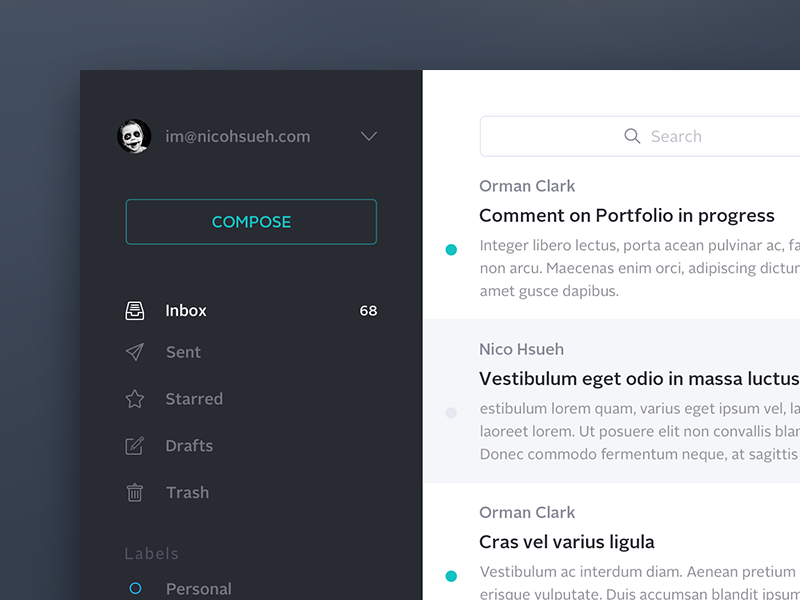 Mac Mail App by Nico Hsueh on Dribbble