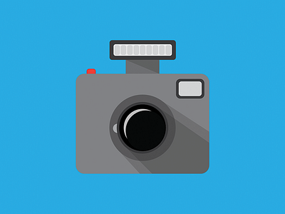 Photography blue camera design flat icon illustration lens photography