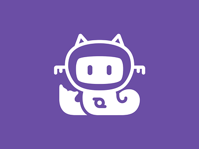 Fishcabot cat character curvy cute fish fishcabot fomrad logo minimal purple robot symbol
