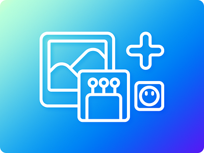 Upload some screenshots - icon gradient icon minimal picture screenshot set simple stroke thick upload