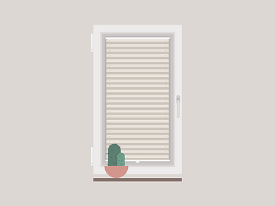 window : model 1 architecture cactus illustration minimal pastel plant window