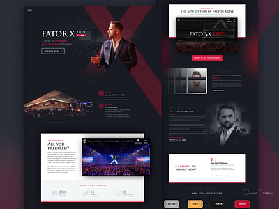Fator X LIVE branding design landing page sketch web design webflow website