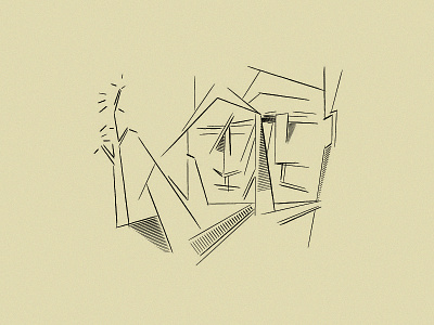 Two Faces drawing face life line man nature woman