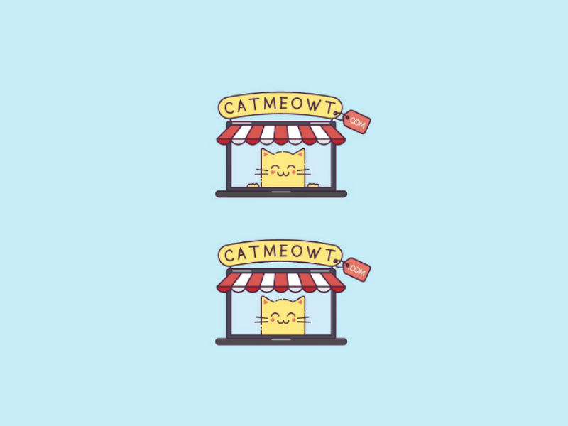 CatMeowt Online Store vector shop pet shop online store store laptop adobe illustrator cat logo logo cat