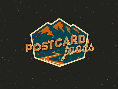 Postcard Foods Vintage logo adobe illustrator branding design label logo logo design vector vintage card vintage logo