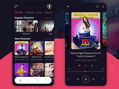 Music App Design adobe xd mobile app ui ux design