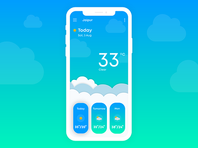 WeatherApp adobe xd design mobile app typography ui ux design ux