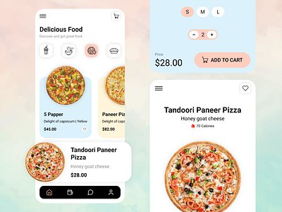 Food App figma food app mobile app pizza app ui