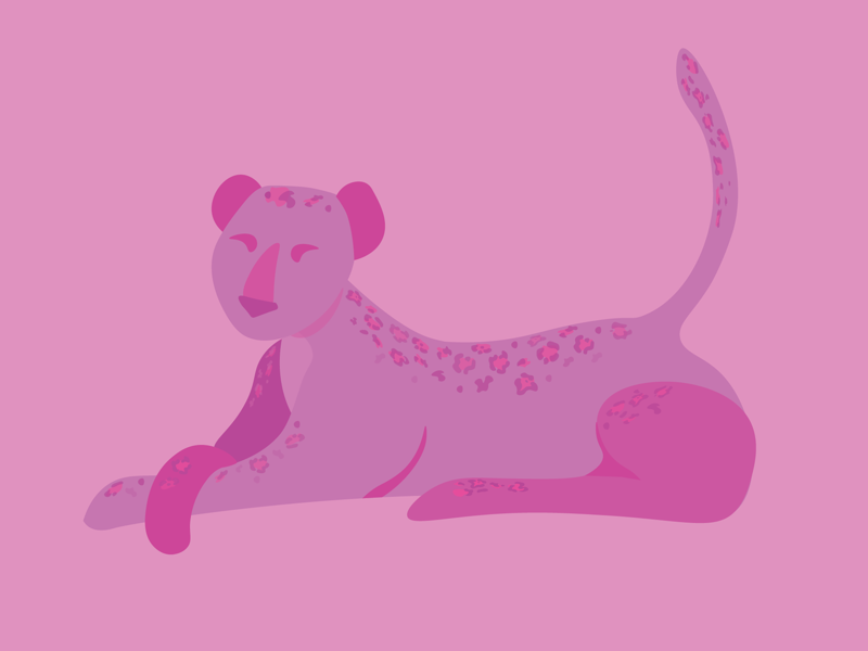 Pink Leopard quick illustration magenta original work big cats animal logo line art spots illustration vector daily women who draw woman women art vector adobe illustrator illustrator leopard pink