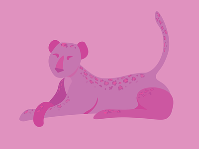 Pink Leopard adobe illustrator animal art big cats illustration illustrator leopard line art logo magenta original work pink quick illustration spots vector vector daily woman women women who draw