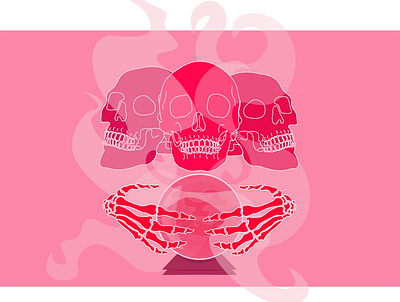 Smokey Skulls adobe illustrator crystal ball design girls who illustrate illustration illustrator logo magic october original pink skull skulls smokey spookies spooky vector woman women women in illustration