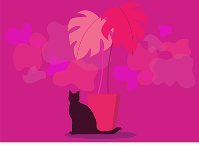 A portrait of Olive abstract adobe illustrator art artist black cat branding cat catalog design designer illustration illustrator leaf logo plant plants vector woman woman designer women