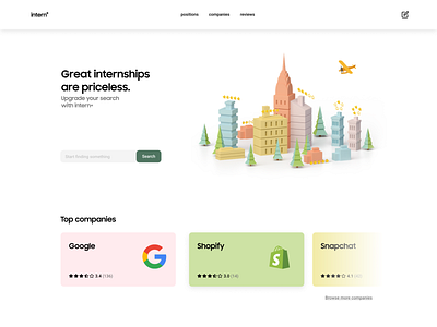 intern+ Landing Page Design