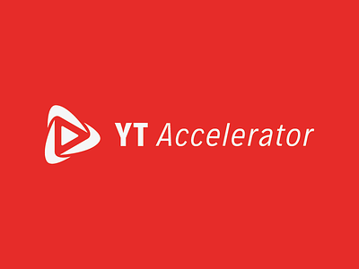 Yt Accelerator accelerator button design logo modern motion play red technology video youtube yt