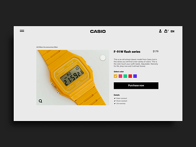 Exploration - Product Page casio daily dailyui dailyuichallenge dailyuichallenge012 design ecommerce graphic graphicdesign ui uichallenge uidesign uiux uiuxdesign ux uxdesign uxui uxuidesign web webdesign