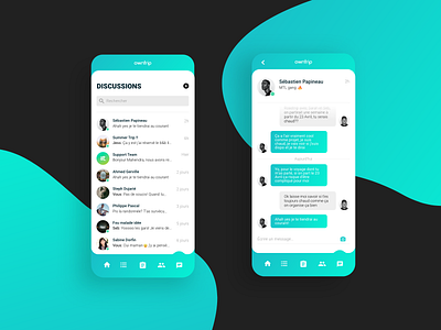 Exploration - Messaging & Nav Bar app chat dailyui dailyuichallenge dailyuichallenge013 design graphicdesign message owntrip ui uichallenge uidesign uiux uiuxdesign update ux uxdesign uxui uxuidesign web