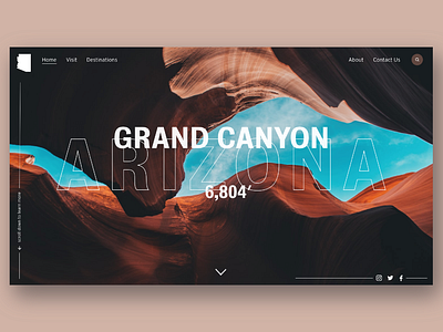 zona arizona grand canyon landing page ui ux web xd