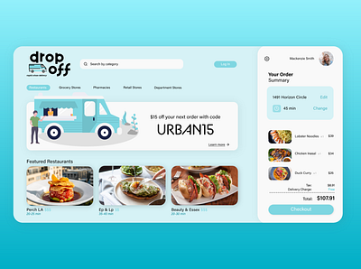 DropOff delivery landing page ui ux