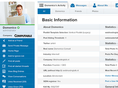 Forum - User Profile forum user user interface user profile vbulletin