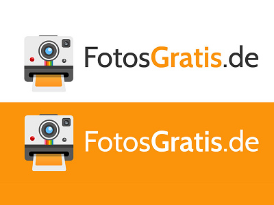 FotosGratis flat illustration logo orange photo photos polaroid