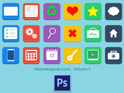 Freebie PSD: 18 Flat Icons – Volume 1 flat free icons freebie icons icon set icons psddd thislooksgreat volume 1
