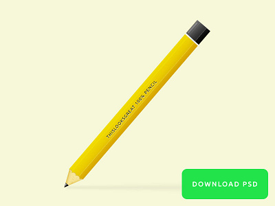 Freebie PSD: Pencil #1 desk freebie office pencil psd realistic shadow writing yellow