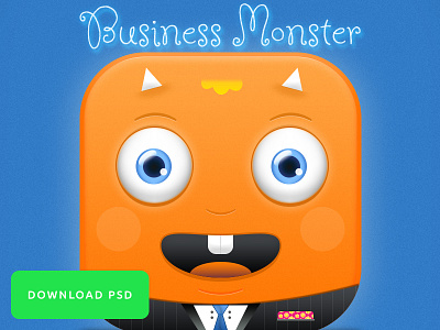 Cute Monster Icon business character cute freebie icon illustration monster psd suit
