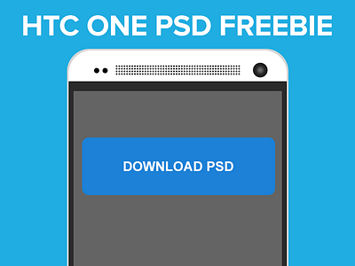 PSD Freebie: HTC One Flat Mockup blue device flat freebie htc one mobile mock up mockup phone smartphone