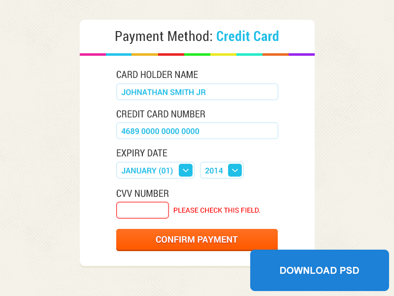 PSD Freebie: Checkout Payment Method checkout credit card ecommerce freebie method payment psd shop visa psd