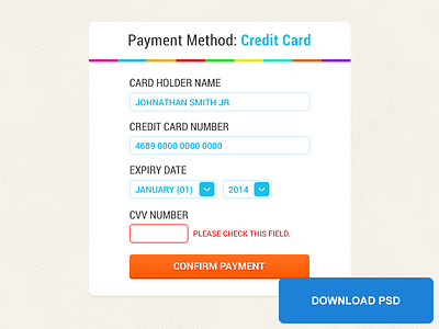 PSD Freebie: Checkout Payment Method