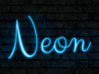 Neon Text Effect blue brick freebie glow neon photoshop psd style text