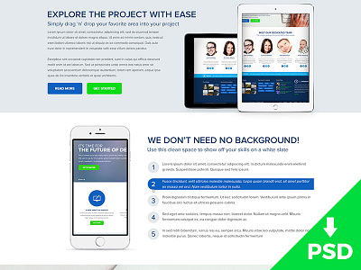 Design Agency Homepage Portfolio PSD blue design free freebie portfolio professional studio web website