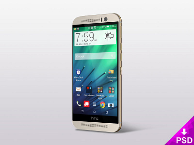 HTC One (M8) Mockup android commercial design download free freebie htc one mockup personal photoshop psd smartphone