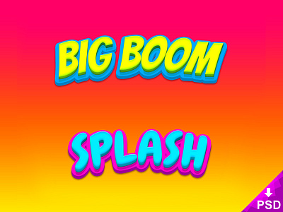Big Boom and Splash Text Styles big boom design free freebie new photoshop psd style text