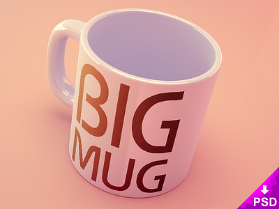 Big Mug Mock-up big design free freebie mug new photoshop psd