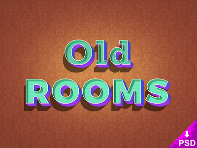 Old Rooms Text Style design free freebie new old photoshop psd rooms style text