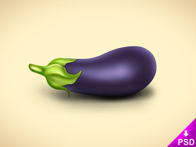 Realistic Eggplant Design design eggplant food free freebie new photoshop psd realistic vegetable