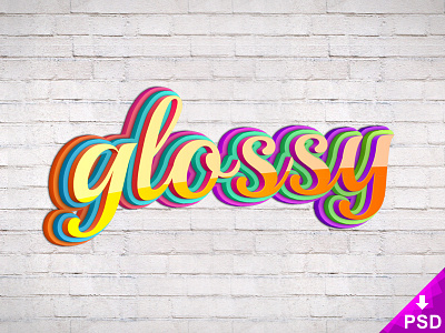 Glossy Text Style colorful design free freebie glossy new photoshop psd style text