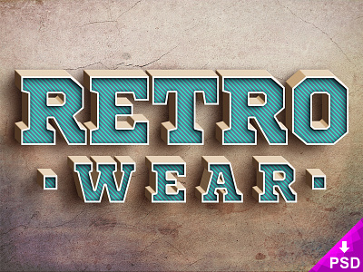 Retro Text Style photoshop psd retro text textstyle