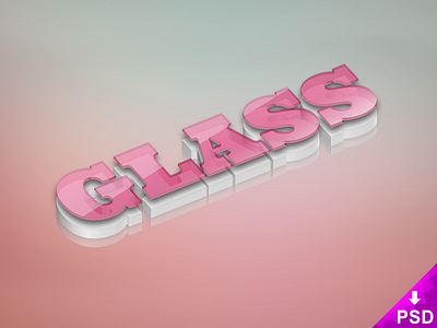 Glass Text Style design free freebie glass new photoshop pink psd style text