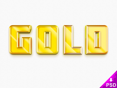 3D Gold Text Style 3d design free freebie gold new photoshop psd style text