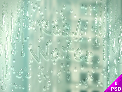 Real Water Layer Style design free freebie new photoshop psd real style text water
