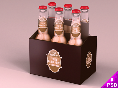 Six Pack Beer Packaging Mock Up beer design download free graphic label pack packaging psd resource