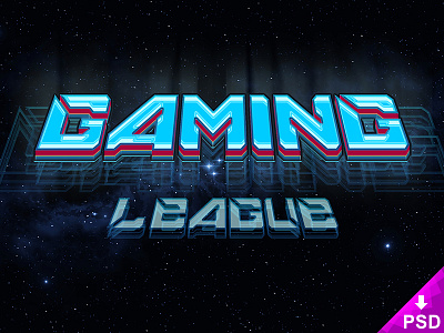 Gaming League Text Style download gaming league photoshop psd resource