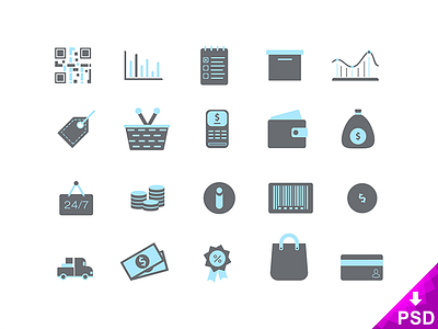 Shopping Icons design graphic icons photoshop psd resource shapes shopping vector