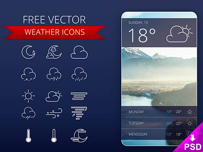 Weather Icons UI design download free graphic icons new photoshop resource ui weather