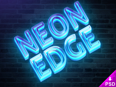 Neon Edge Mockup design edge mockup neon photoshop psd style text