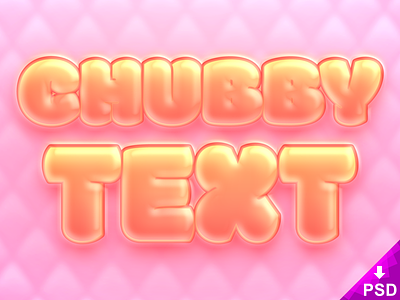 Chubby Text Style chubby cute design mockup photoshop pink psd style text